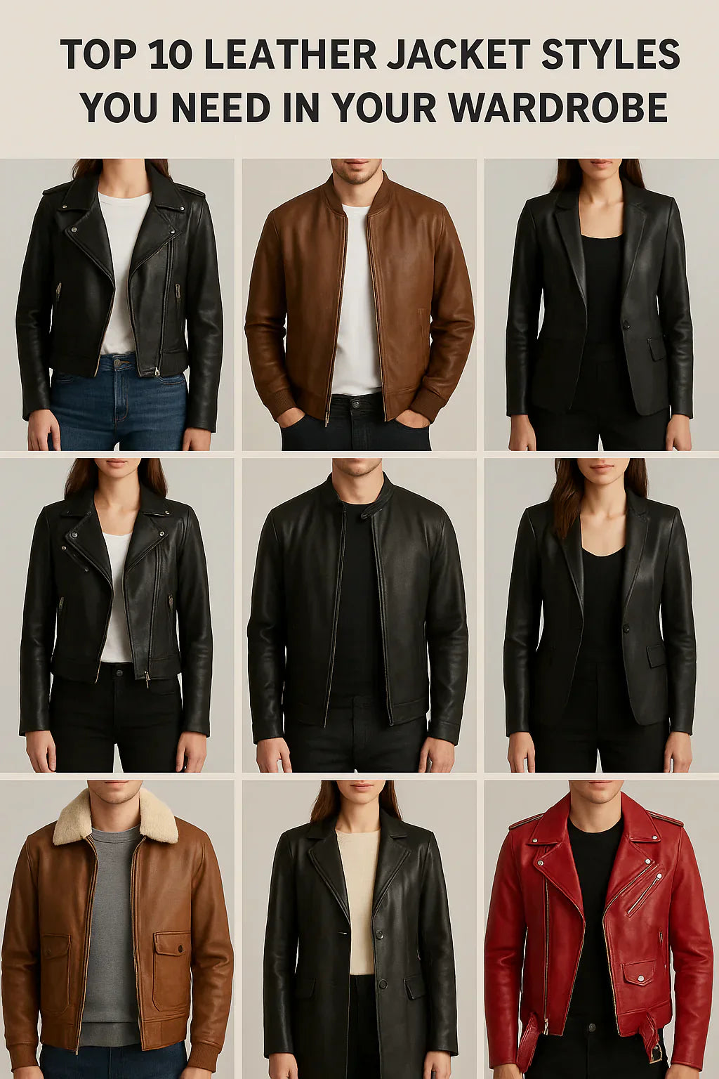 Minimalist racer leather jacket close-up.
