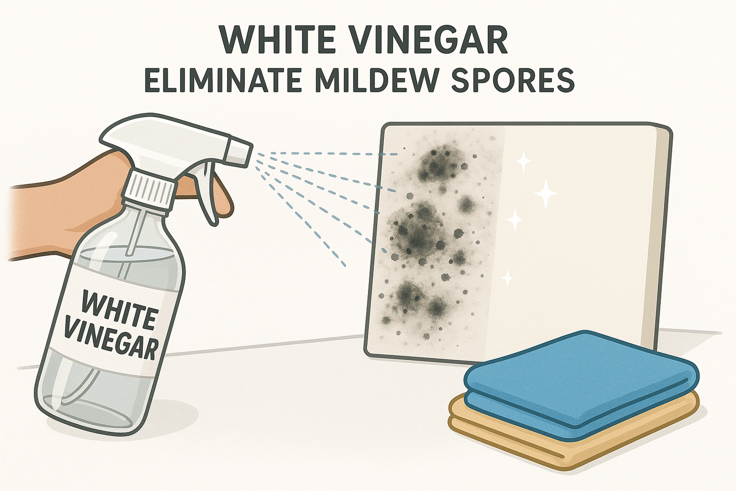 Person cleaning a leather jacket with a soft cloth dipped in white vinegar to remove mildew spores.