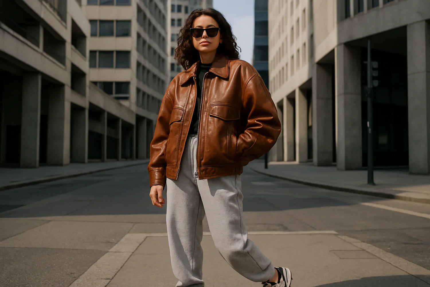 Minimalist Women’s Leather Jacket Styling