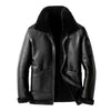 Men's Black Faux Shearling B3 Bomber Leather Jacket-Men Shearling Jacket-Premium Leather Street