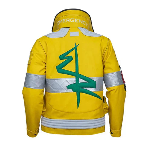 Men's Yellow Cyberpunk Faux Leather Jacket-Leather Jackets-Premium Leather Street
