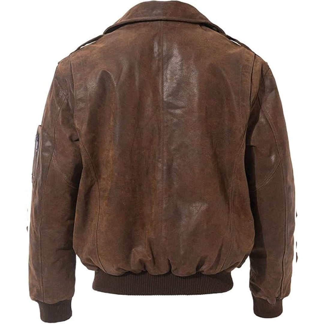 Men's Air Force Flight Bomber Leather Jacket-Men's Bomber Jacket-Premium Leather Street