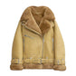 Women's Notch Faux Shearling Moto Leather Jacket-Women Shearling Jacket-Premium Leather Street