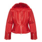 Women's Tara Calf Faux Shearling Red Fur Leather Jacket-Women Shearling Jacket-Premium Leather Street