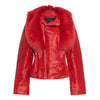 Women's Tara Calf Faux Shearling Red Fur Leather Jacket-Women Shearling Jacket-Premium Leather Street