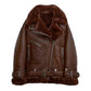 Women's Notch Faux Shearling Moto Leather Jacket-Women Shearling Jacket-Premium Leather Street