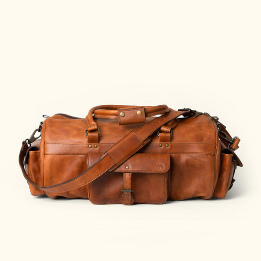 The Light Brown Roosevelt Leather Duffle Bag-Leather Duffle bags-Premium Leather Street