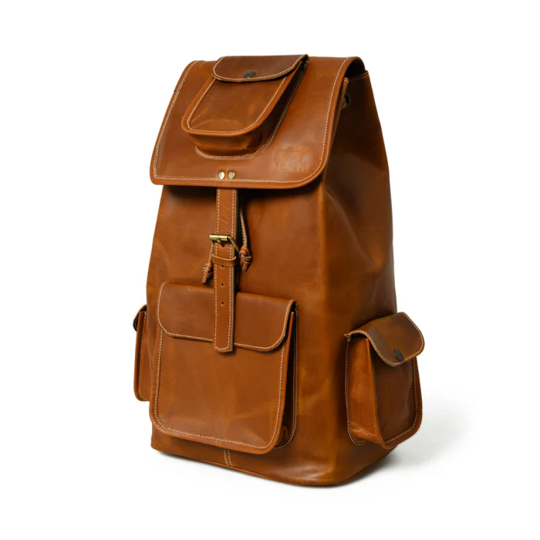 Earthtone Trekking Buffalo Leather Backpack-Leather backpacks-Premium Leather Street