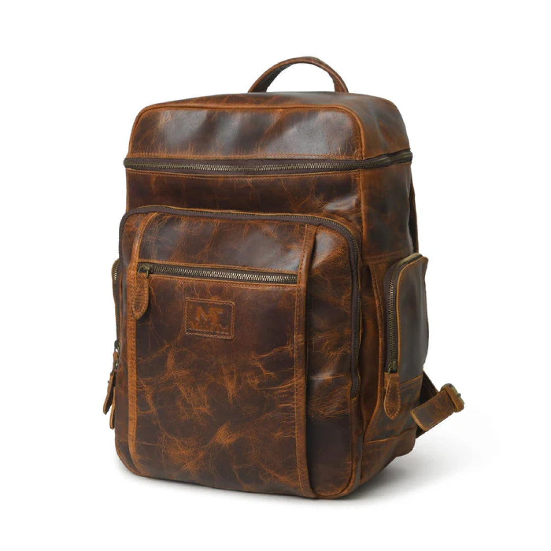 Alpha Caramel Buffalo Travel Leather Backpack-Leather backpacks-Premium Leather Street