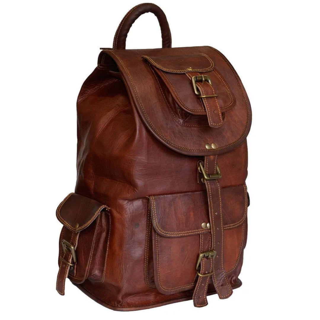 The Outdoor Hiking Leather Backpack-Leather backpacks-Premium Leather Street