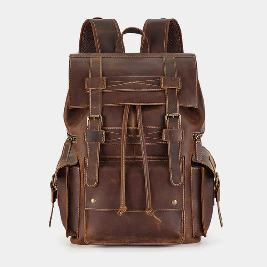 The Drawstring Leather Backpack-Leather backpacks-Premium Leather Street