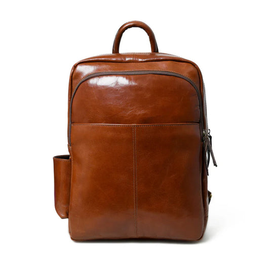 Tan Luxury Italian Leather Backpack-Leather backpacks-Premium Leather Street