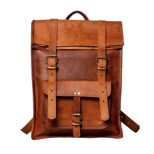 The Hoffman Roll Top Leather Backpack-Leather backpacks-Premium Leather Street