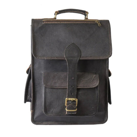 Texas Black Leather Backpack-Leather backpacks-Premium Leather Street