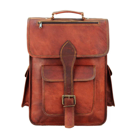 The Hughes Rustic Leather Backpack-Leather backpacks-Premium Leather Street