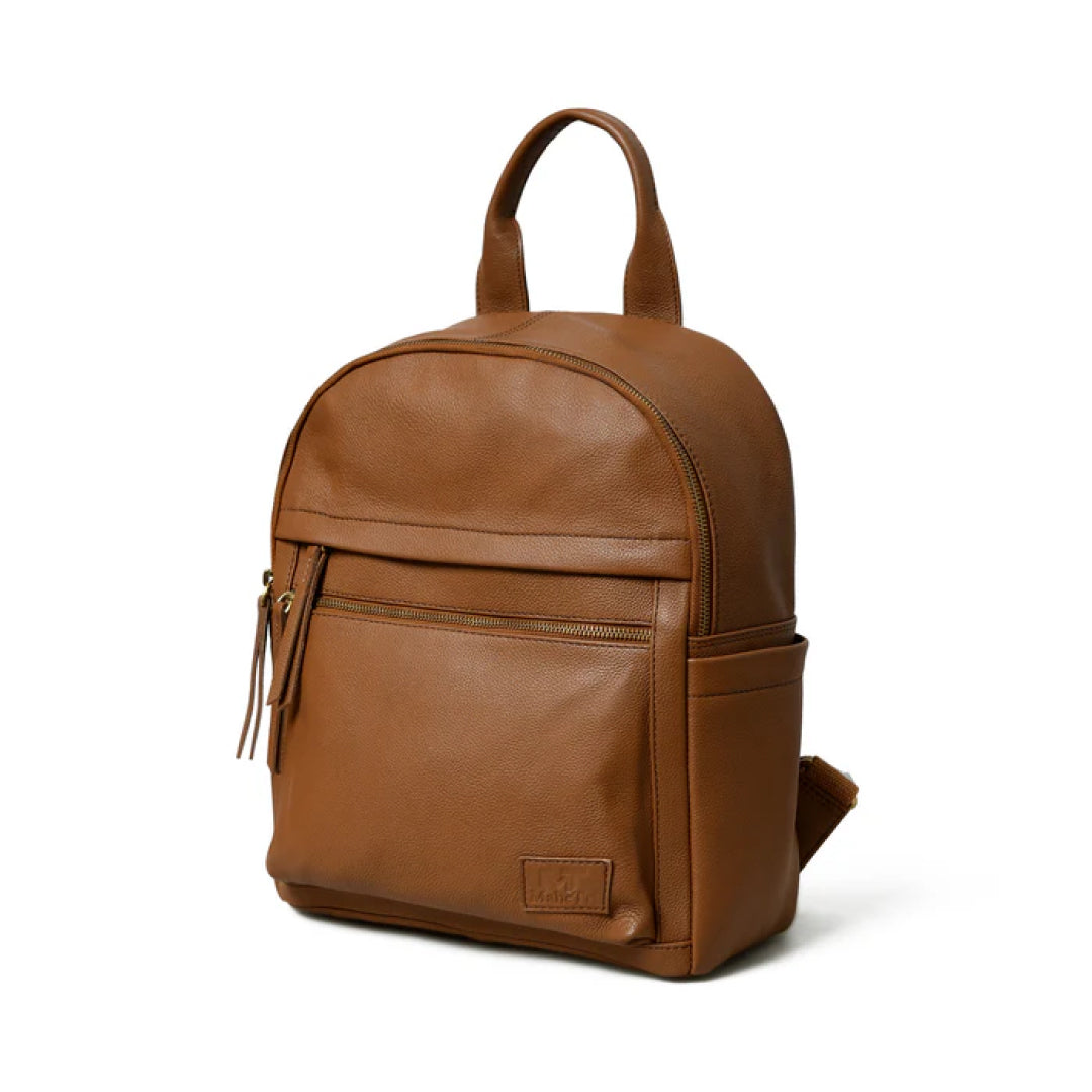 Tan Multi Pocket Women's Leather Backpack-Leather backpacks-Premium Leather Street