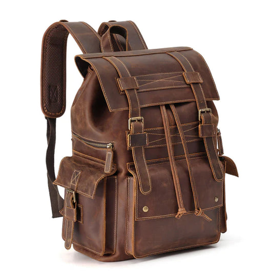 The Drawstring Leather Backpack-Leather backpacks-Premium Leather Street