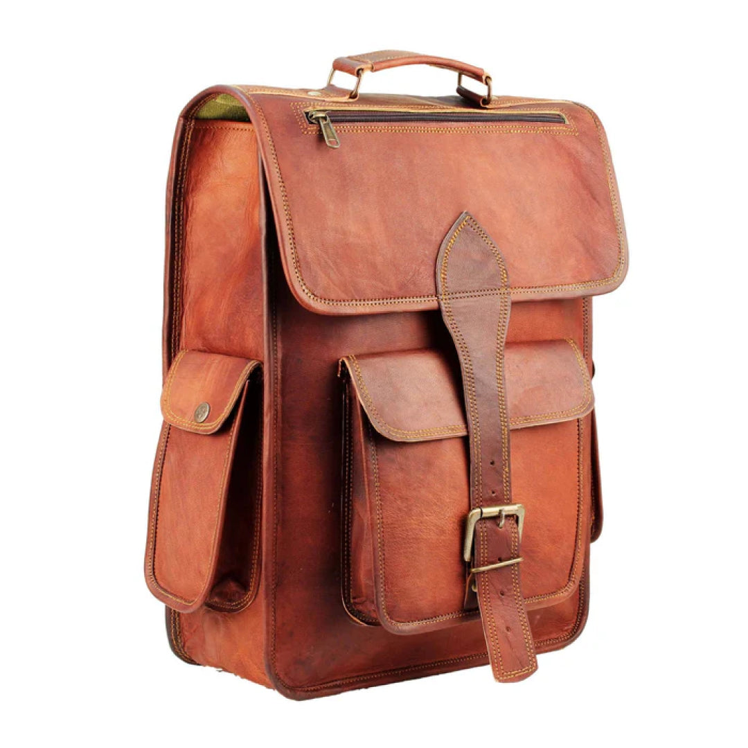 The Hughes Rustic Leather Backpack-Leather backpacks-Premium Leather Street