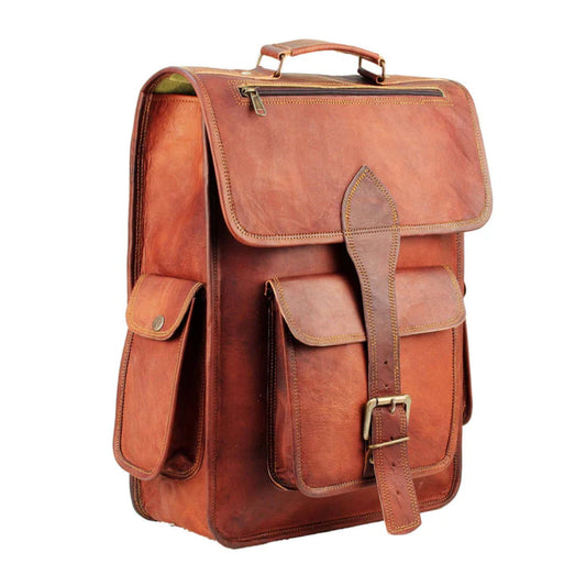 The Hughes Rustic Leather Backpack-Leather backpacks-Premium Leather Street