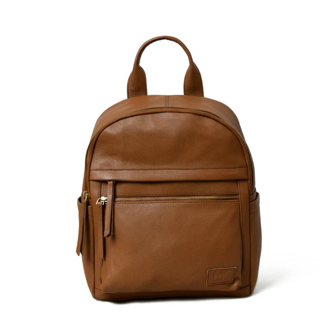 Tan Multi Pocket Women's Leather Backpack-Leather backpacks-Premium Leather Street