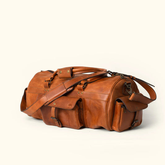 The Light Brown Roosevelt Leather Duffle Bag-Leather Duffle bags-Premium Leather Street