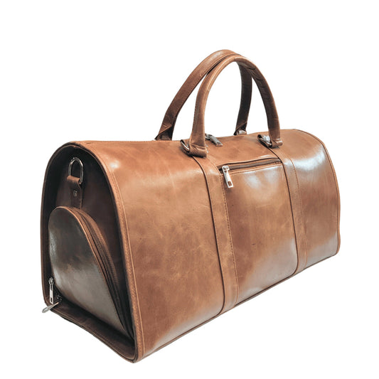 Compartment Weekender Duffle Bag-Leather Duffle bags-Premium Leather Street