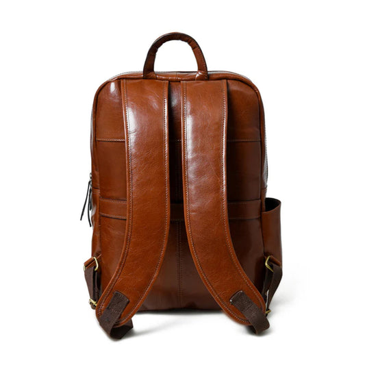 Tan Luxury Italian Leather Backpack-Leather backpacks-Premium Leather Street