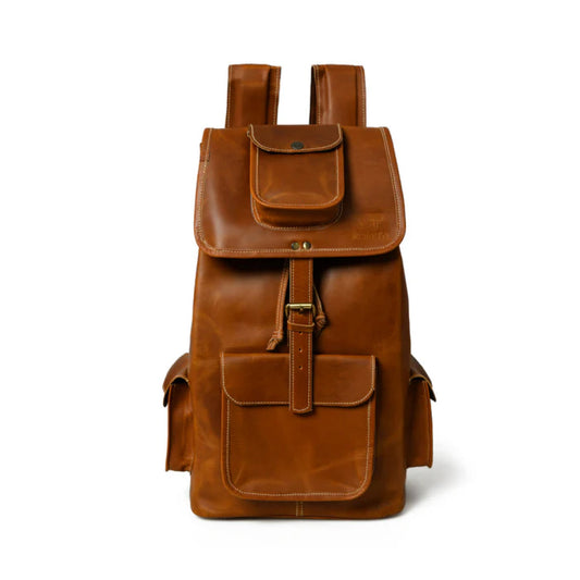 Earthtone Trekking Buffalo Leather Backpack-Leather backpacks-Premium Leather Street