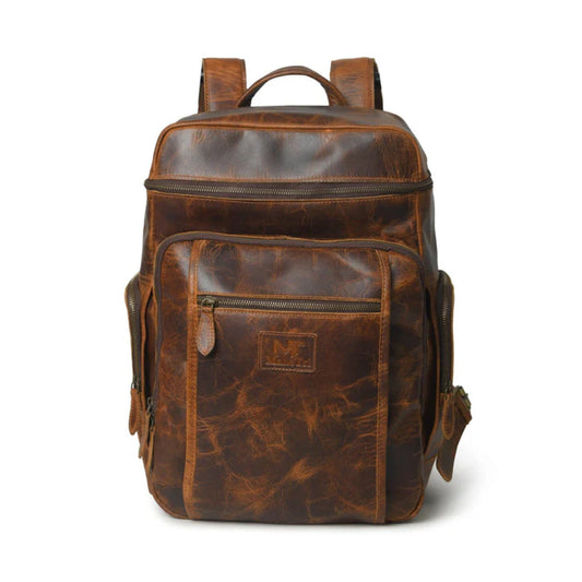 Alpha Caramel Buffalo Travel Leather Backpack-Leather backpacks-Premium Leather Street