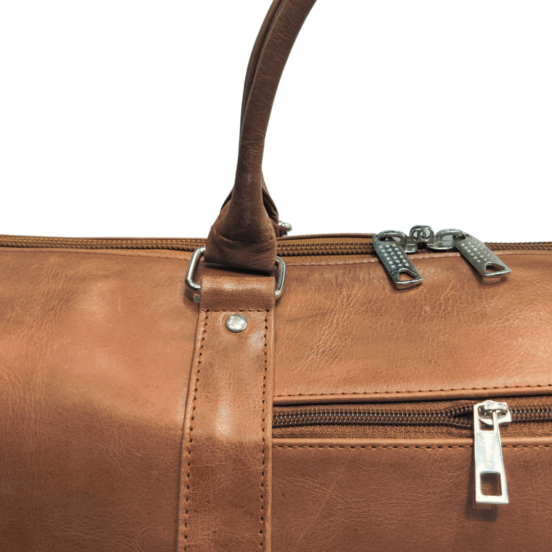 Compartment Weekender Duffle Bag-Leather Duffle bags-Premium Leather Street