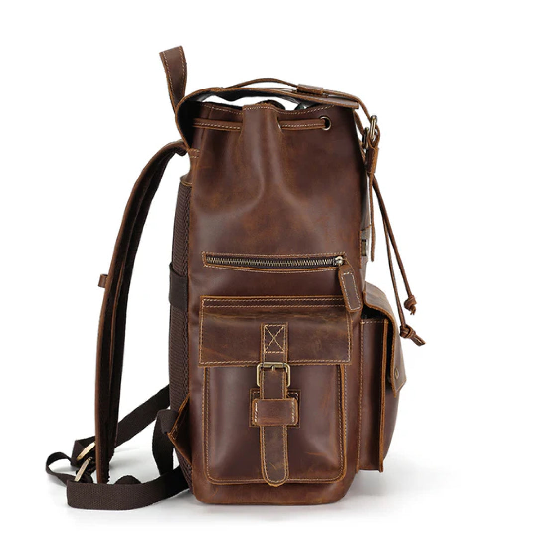 The Drawstring Leather Backpack-Leather backpacks-Premium Leather Street