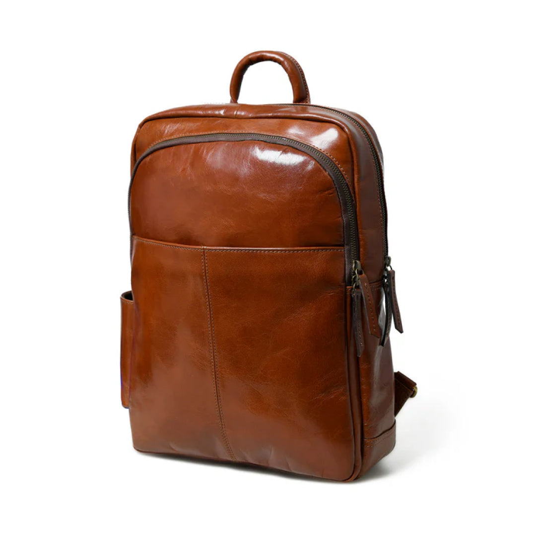 Tan Luxury Italian Leather Backpack-Leather backpacks-Premium Leather Street