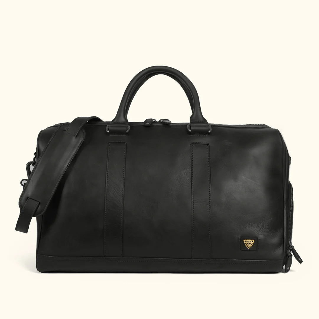 The Black Jefferson Leather Duffle Bag-Leather Duffle bags-Premium Leather Street