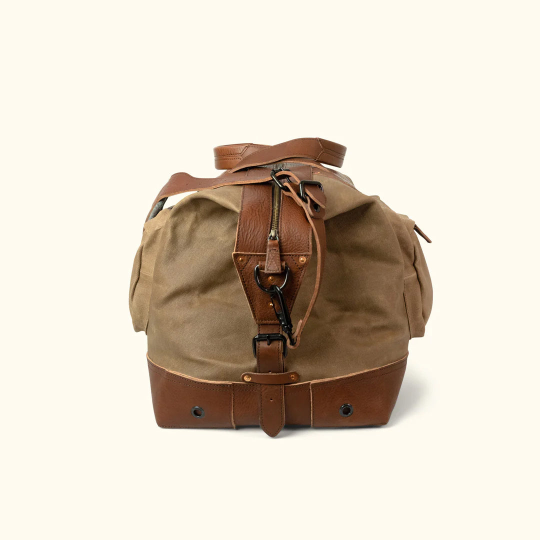 Dakota Waxed Canvas Oversized Duffle Bag-Leather Duffle bags-Premium Leather Street