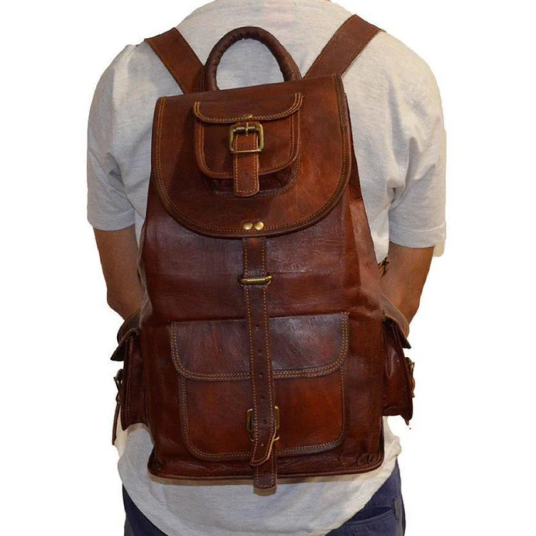 The Outdoor Hiking Leather Backpack-Leather backpacks-Premium Leather Street