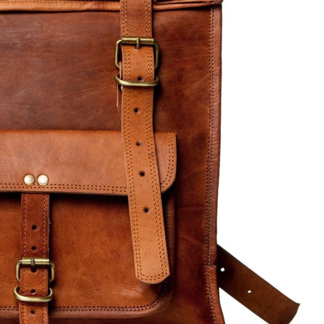 The Hoffman Roll Top Leather Backpack-Leather backpacks-Premium Leather Street