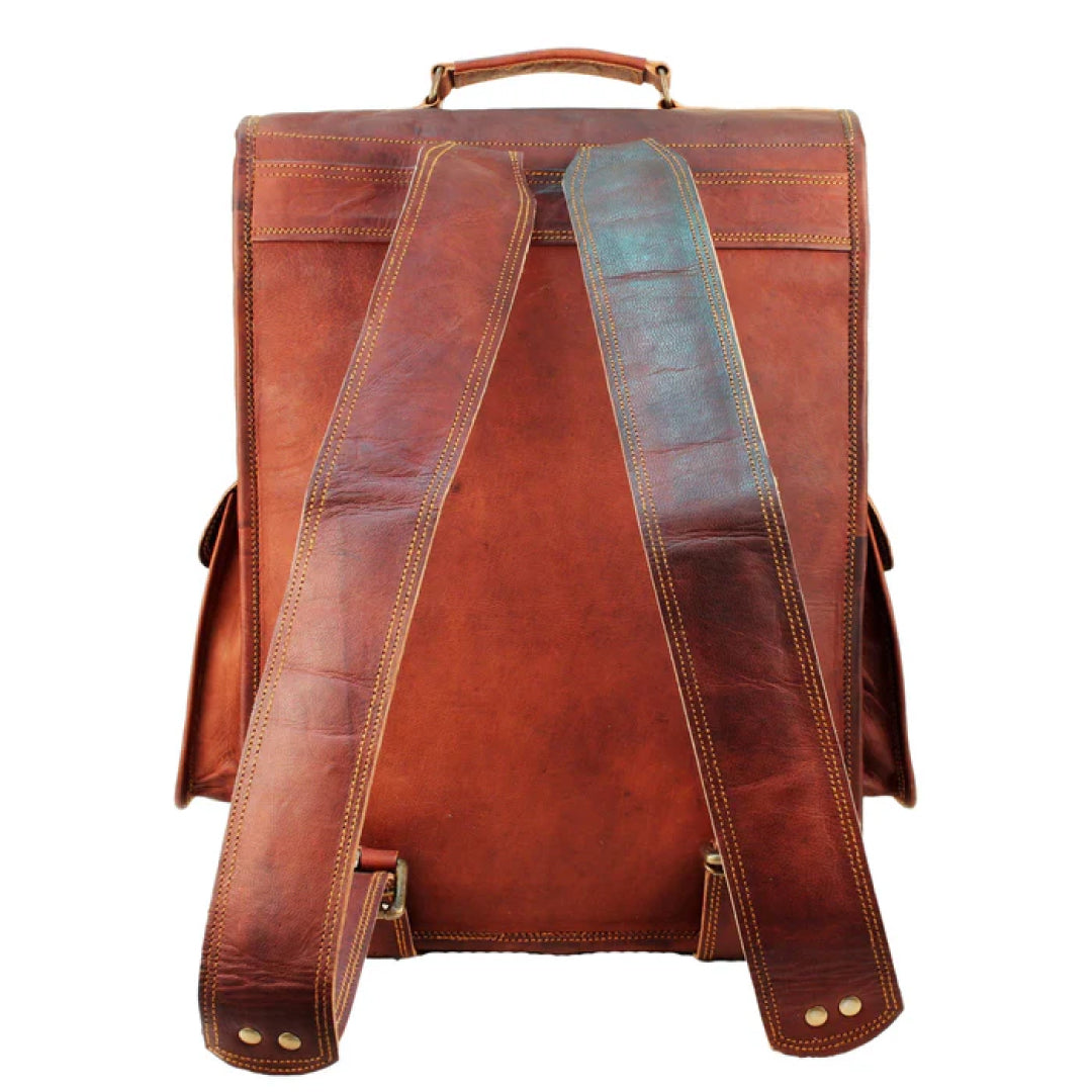 The Hughes Rustic Leather Backpack-Leather backpacks-Premium Leather Street