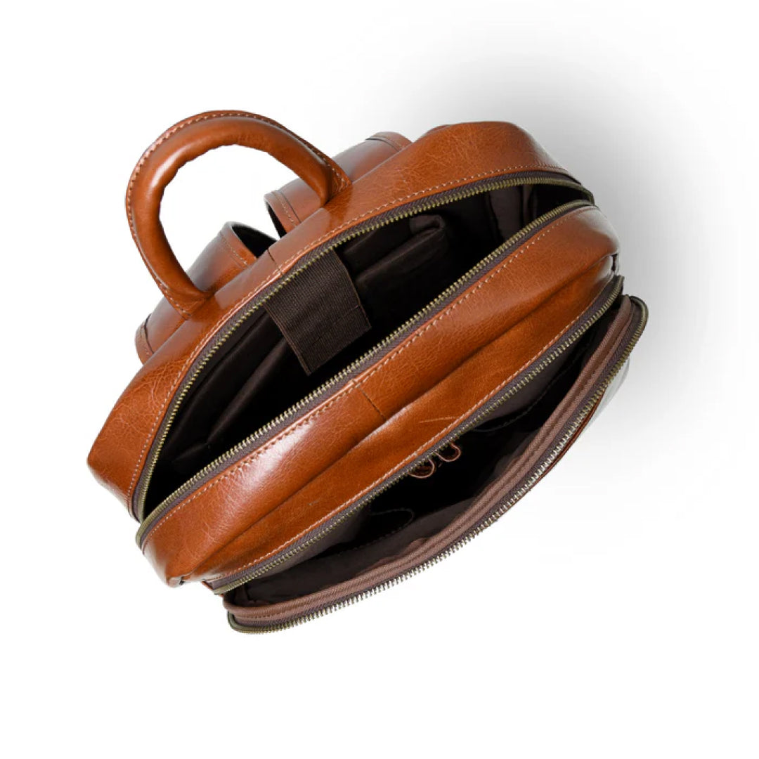 Tan Luxury Italian Leather Backpack-Leather backpacks-Premium Leather Street