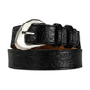 Black Faux Leather Belt with Silver Buckle-Women Leather Belts-Premium Leather Street