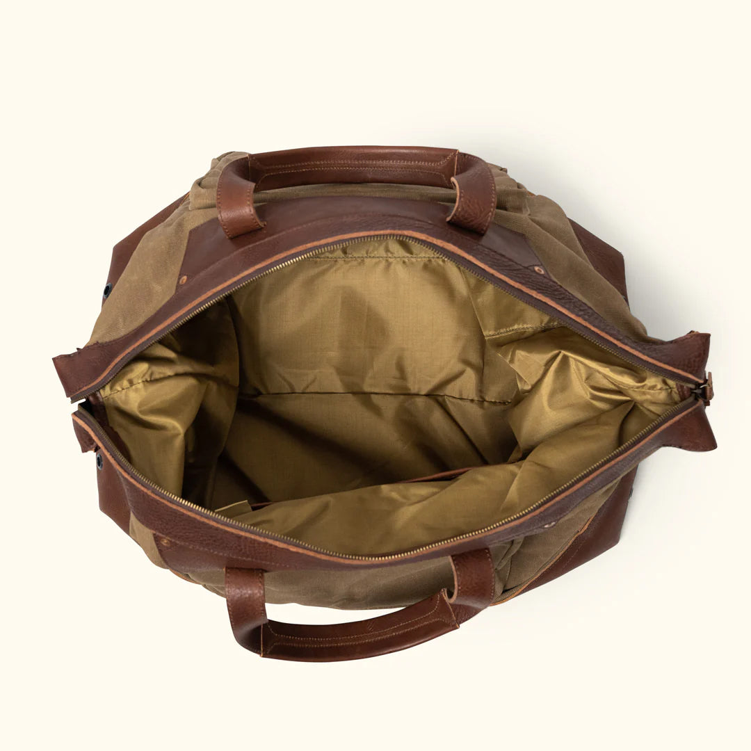 Dakota Waxed Canvas Oversized Duffle Bag-Leather Duffle bags-Premium Leather Street