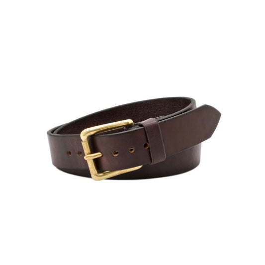 Men's Dark Brown Classic Espresso Leather Belt-Men Leather Belts-Premium Leather Street