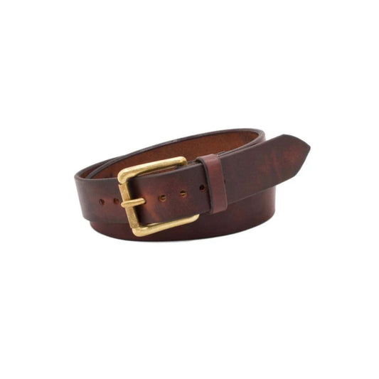 Men's Reddish Brown Classic Mahogany Leather Belt-Men Leather Belts-Premium Leather Street