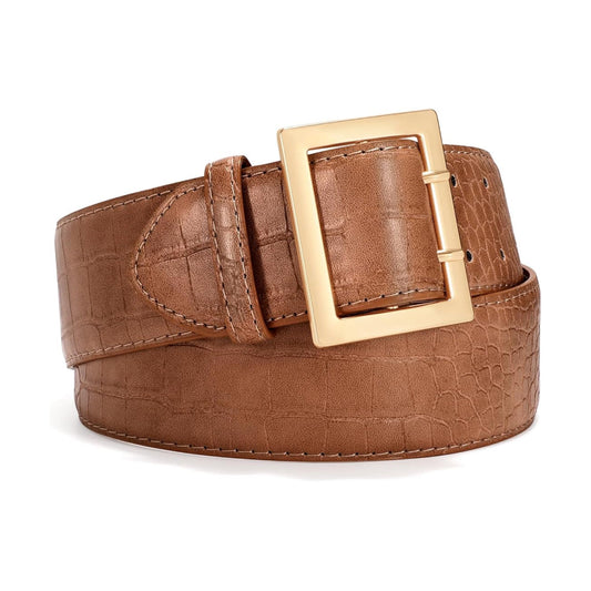 Wide Leather Belt Chic Waist Belt-Women Leather Belts-Premium Leather Street