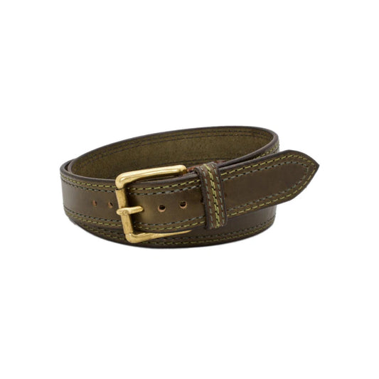 Men's Green Cedar Lane Leather Belt-Men Leather Belts-Premium Leather Street