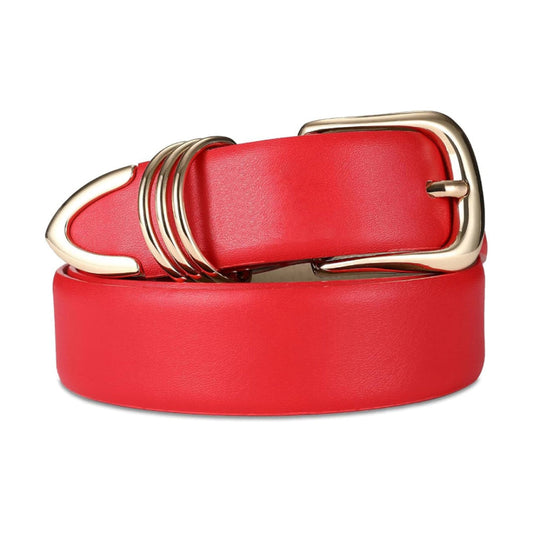 Premium Leather Belt with Gold Buckle-Women Leather Belts-Premium Leather Street