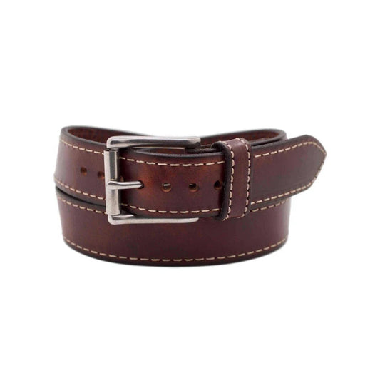 Men's Brown Tribeca Leather Belt-Men Leather Belts-Premium Leather Street
