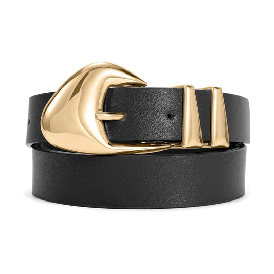 Leather Belt Classic Waist Belt with Gold Buckle-Women Leather Belts-Premium Leather Street