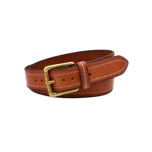 Men's Brown Belmont Leather Belt-Men Leather Belts-Premium Leather Street