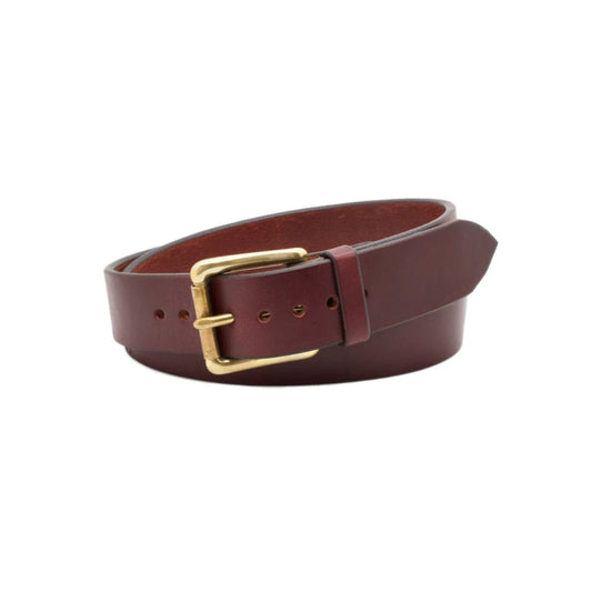 Men's Red And Brown Tone Classic Merlot Leather Belt-Men Leather Belts-Premium Leather Street