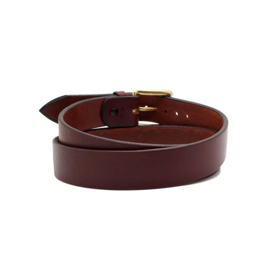 Men's Red And Brown Tone Classic Merlot Leather Belt-Men Leather Belts-Premium Leather Street